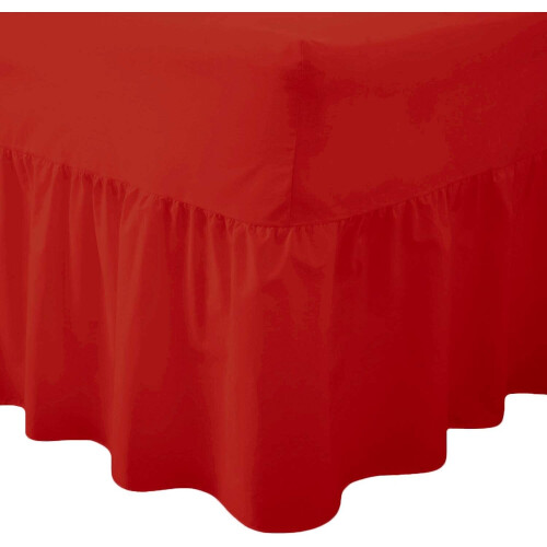 (Pillow Pair, Red) Luxury Percale Fitted Valance Sheet Non Iron Sheet