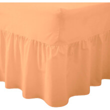 (Super King, Peach) Luxury Percale Fitted Valance Sheet Non Iron Sheet