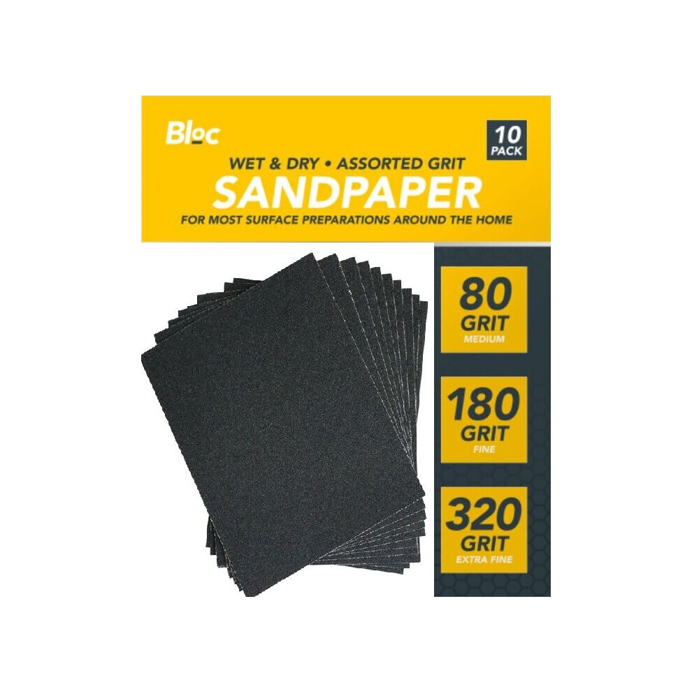 8 x Wet & Dry Sanding Sheet Assorted Mixed Sandpaper Sand Paper 80 180 320 Grit