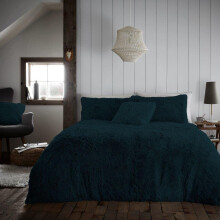 (Teal, Double) Luxury Super Soft HUG & SNUG Long Pile Fleece Fluffy Fur Duvet