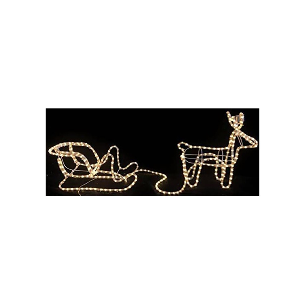 Large Christmas Reindeer Sleigh Rope LED Lights Indoor / Outdoor