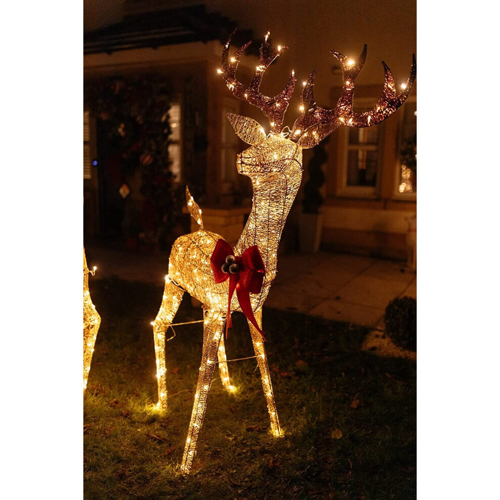 XL Christmas Lit Reindeer 6 Foot Xmas Rudolf Garden Lights Decoration