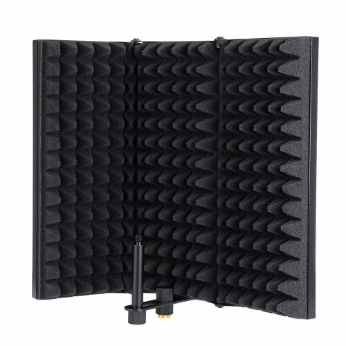 3 Plate Adjustable Foldable Microphone Isolation Shield Studio Recording 1
