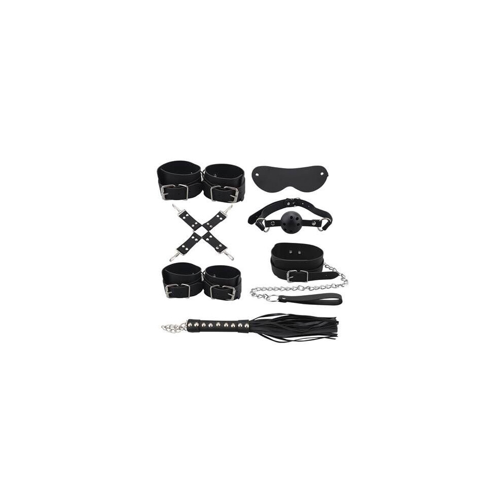 BuzzPinky Leather bondage set 8 kits Black