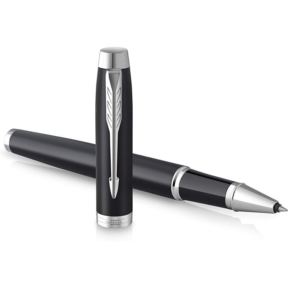 PARKER IM Ballpoint Pen Matte Black Chrome Trim with Black Ink Refill
