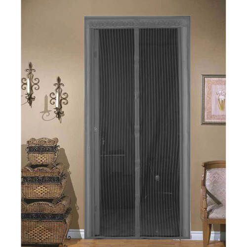 (Grey) Magnetic Insect Door Net Fly Insect Mesh Curtain