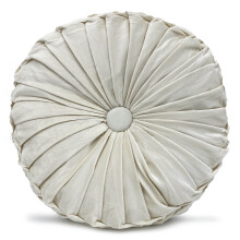 (Cream) Round Cushion HOLLAND PLUSH Velvet Chic Filled