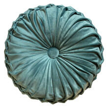 (Teal Green) Round Cushion HOLLAND PLUSH Velvet Chic Filled
