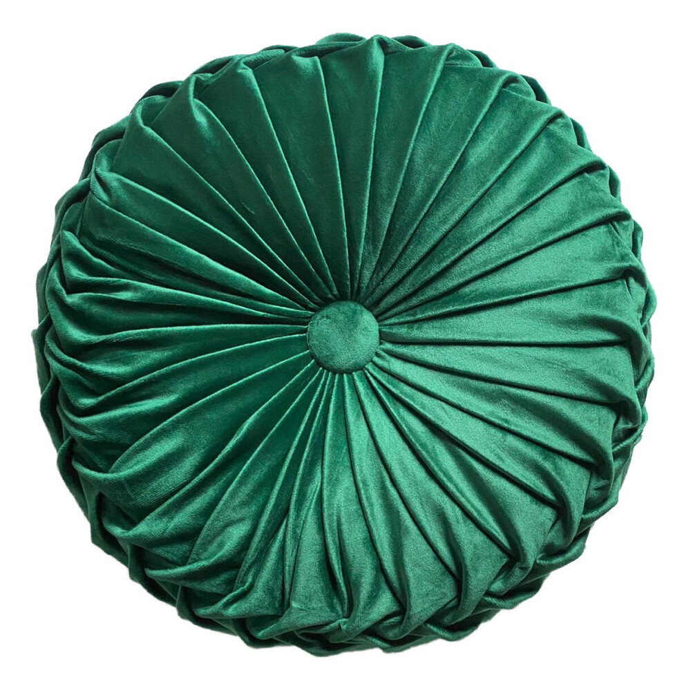 (Bottle Green) Round Cushion HOLLAND PLUSH Velvet Chic Filled