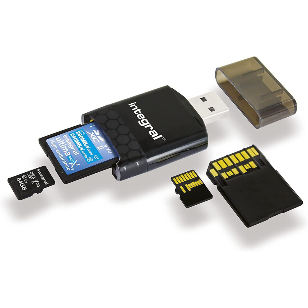 Integral Uhs-Ii Sd And Micro Sd Card Reader Usb 3.0 Memory Card Adapter 5055288438583