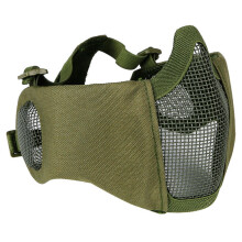 (Green) Outdoor CS Game Steel Wire Face Mask Breathable Protection Half Mask Outdoor Hunting Tactical Equipment