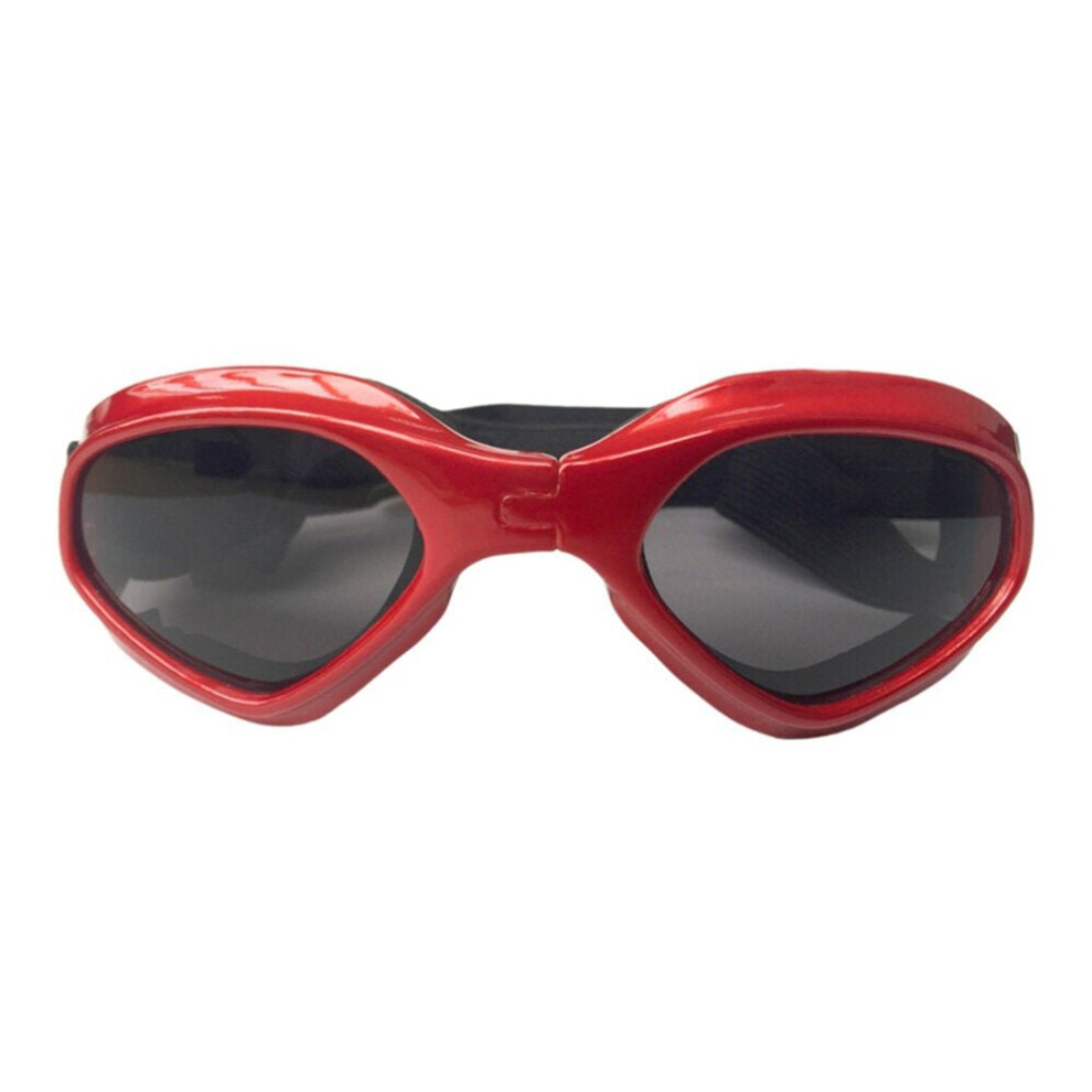 (Red) Foldable Pet Dog Glasses Fashion Goggles Pet Dog Sunglasses Eye Wear Dog Protection UV Sunglasses Dog Accessories