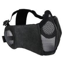 (Black) Outdoor CS Game Steel Wire Face Mask Breathable Protection Half Mask Outdoor Hunting Tactical Equipment