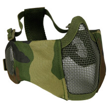 (Jungle Camouflage) Outdoor CS Game Steel Wire Face Mask Breathable Protection Half Mask Outdoor Hunting Tactical Equipment