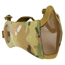 (Camouflage) Outdoor CS Game Steel Wire Face Mask Breathable Protection Half Mask Outdoor Hunting Tactical Equipment