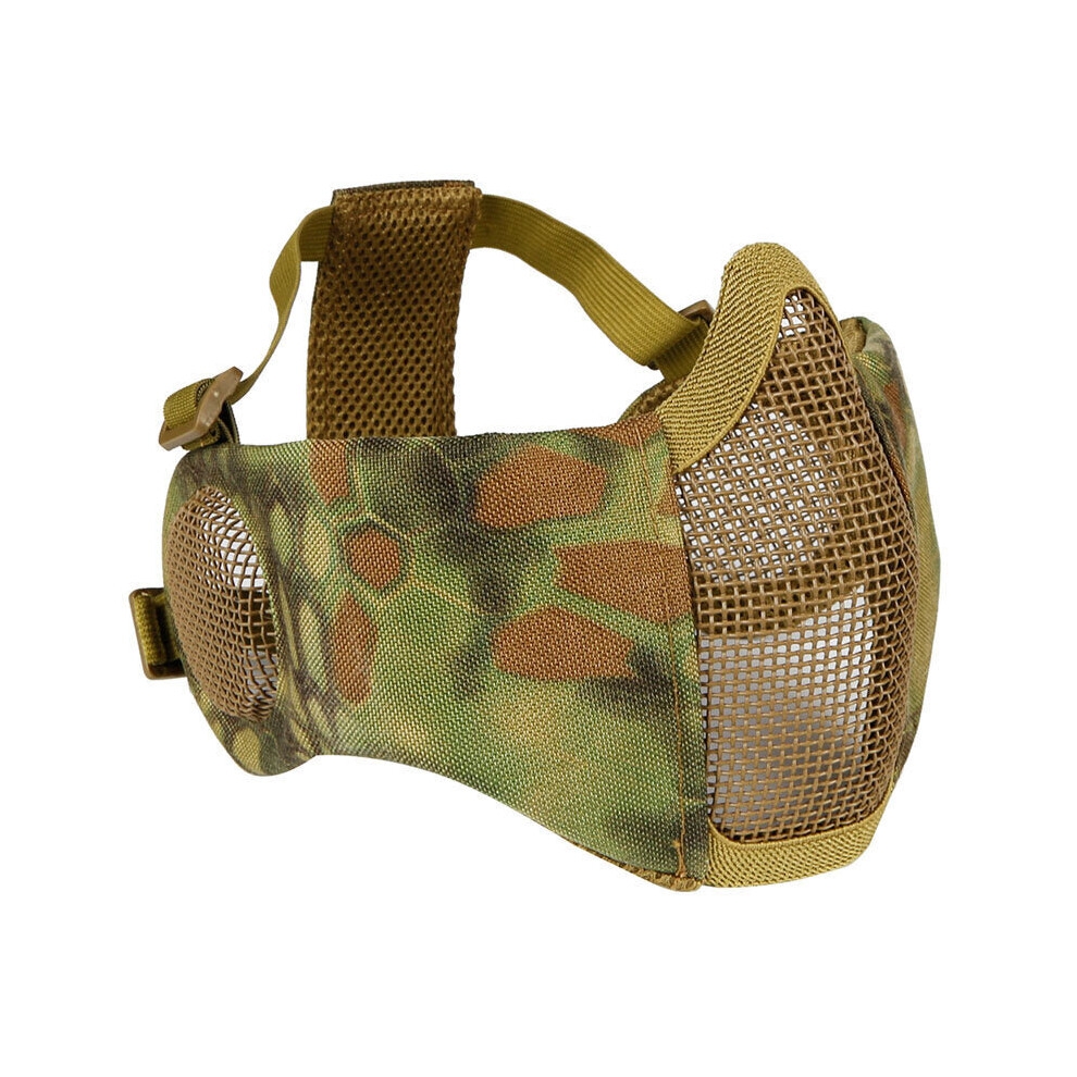 (Jungle) Outdoor CS Game Steel Wire Face Mask Breathable Protection Half Mask Outdoor Hunting Tactical Equipment