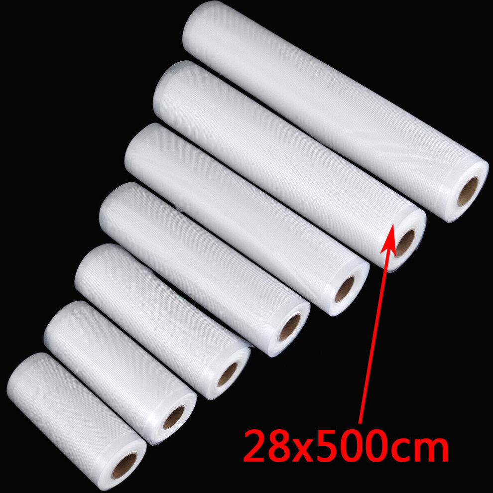 (28x500cm) 7 Different Size Transparent Vacuum Sealer Bags Rolls Food Saver Seal Storage Package Bags