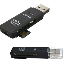 LUPO USB 3.0 Card Reader Adapter for SD SDHC MMC RSMMC MMC mobile MMC micro SDXC Micro SD and T-FLASH. Windows & Mac Compatible, Black