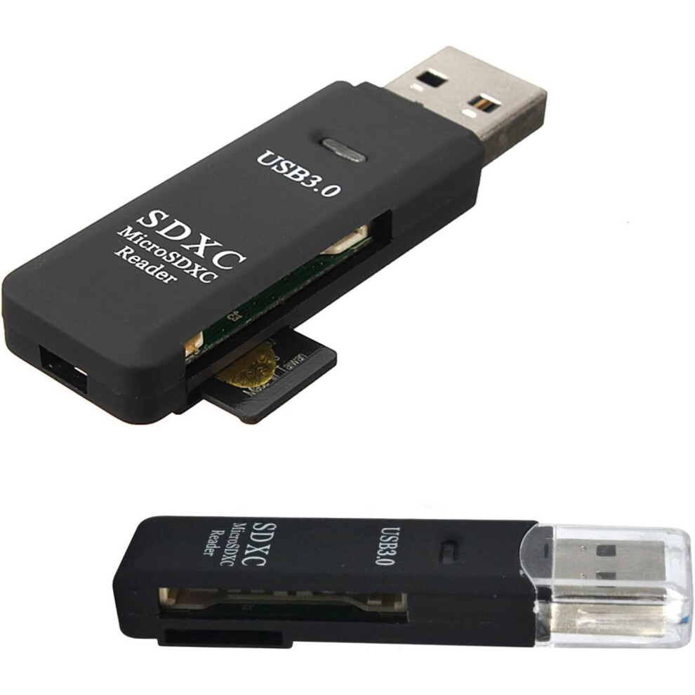 LUPO USB 3.0 Card Reader Adapter for SD SDHC MMC RSMMC MMC mobile MMC micro SDXC Micro SD and T-FLASH. Windows & Mac Compatible, Black