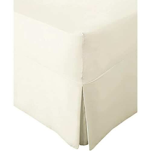 (Double, Cream) Non-Iron Percale Fitted Valance Sheet Pleated