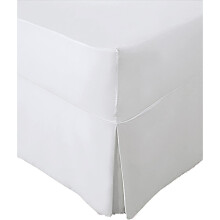 (Double, White) Non-Iron Percale Fitted Valance Sheet Pleated