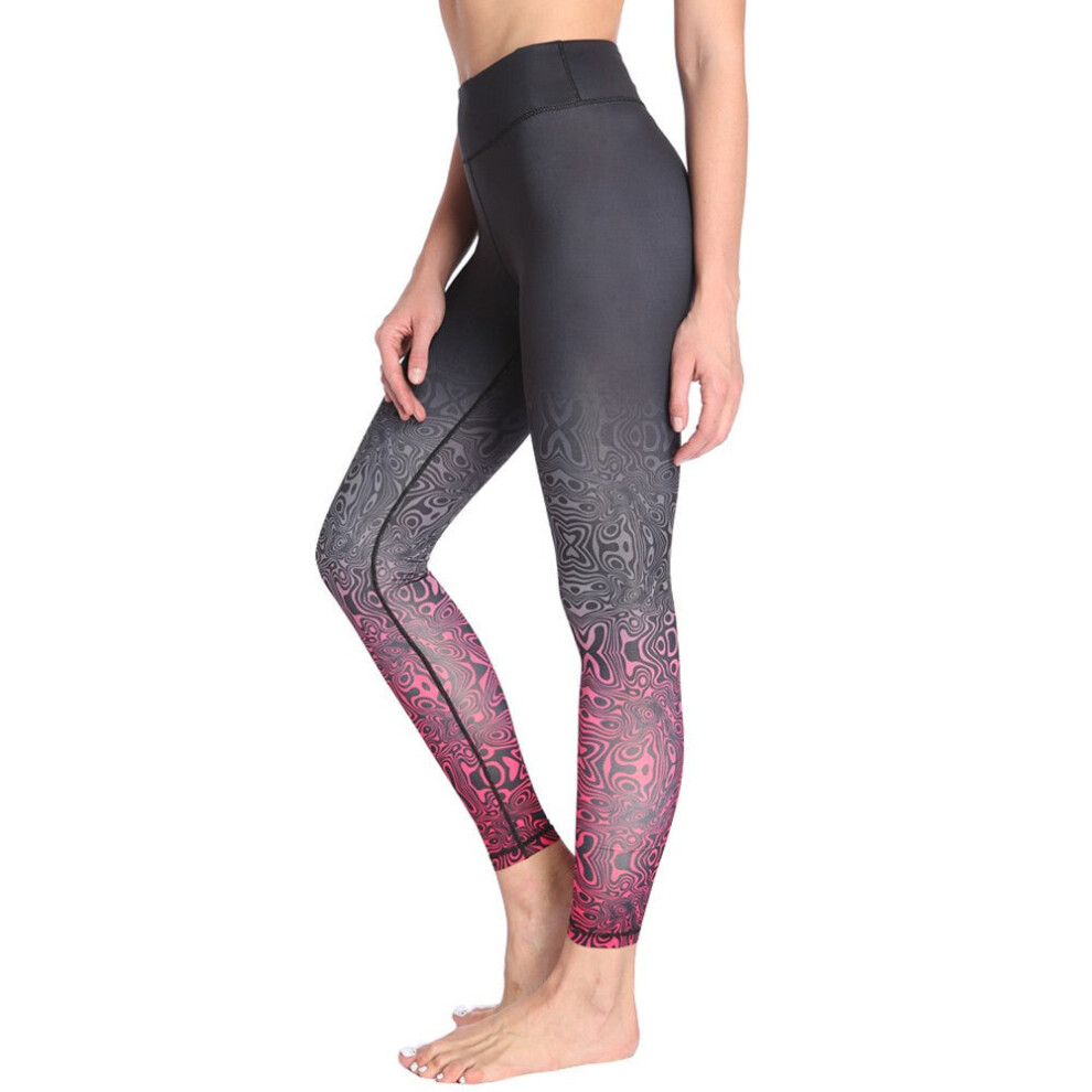 (Red, M) Women's Outdoor Sports Yoga Pants Fitness Workout Running Leggings Tights