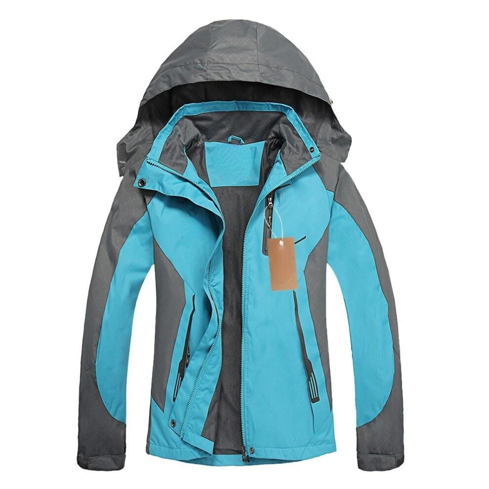 (Blue, S) Windproof Raincoat Sportswear Outdoor Hiking,Traveling Cycling Sports,Detachable Hooded Coat,for Women