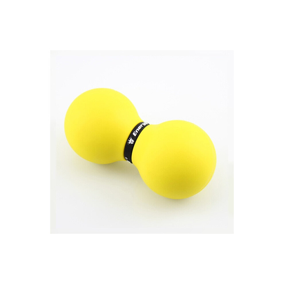 (Yellow) Double Lacrosse Ball Peanut Massage For Thoracic Spine Upper Back Neck Scapula