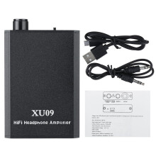 Earphone Amplifier Rechargeable High Performance Stereo XU09 Portable Headphone Amplifier Built-in Battery for Laptop PC