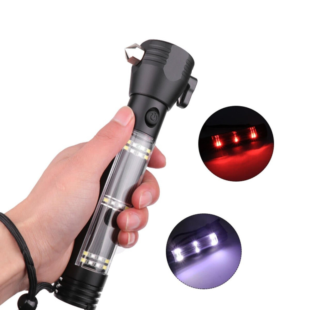 9 In 1 Multifunctional Emergency Edc Tool Hammers Solar Power Charging Flash Compass Magnet Survival Light 3654659230232