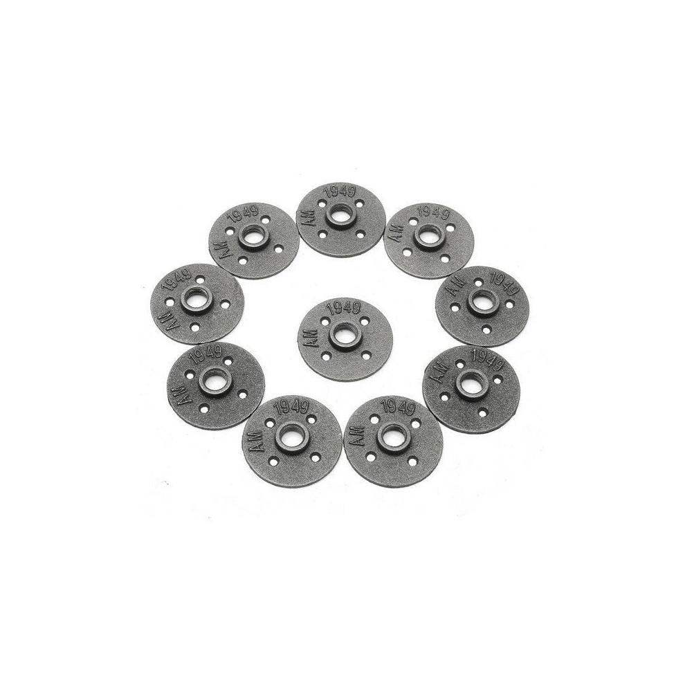 10pcs 1/2 Inch Malleable Iron Floor Flange Steel Iron Pipe Fitting Wall Mount