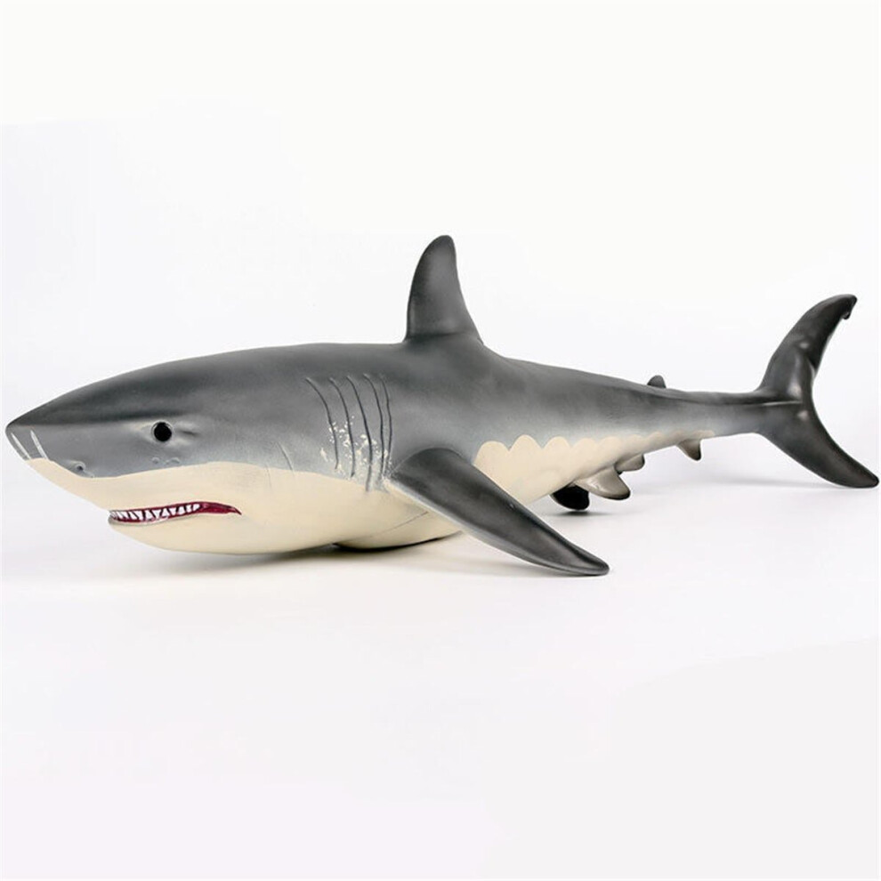 19 Inches Big Size Megalodon Great White Shark Toy Diecast Model Figure Gift