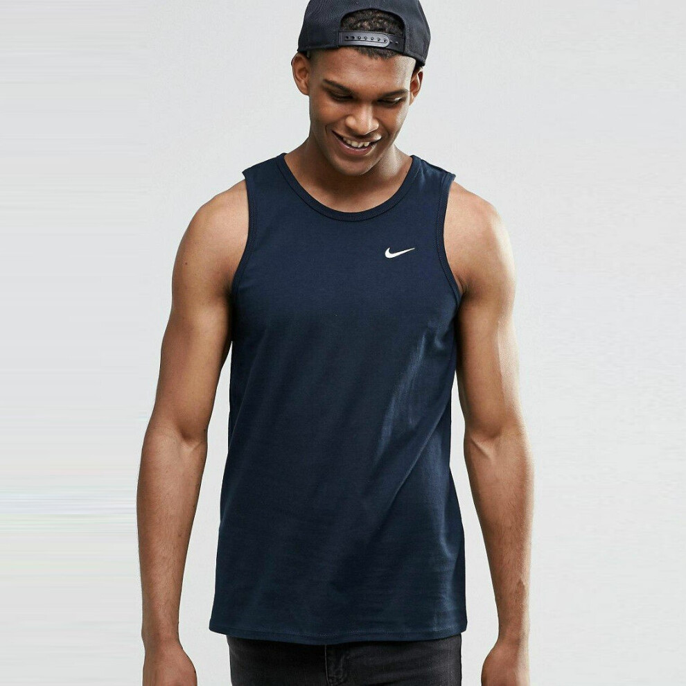 (Blue, XL) Nike Mens Athletic Training Gym Vest Sleeveless Tank Top