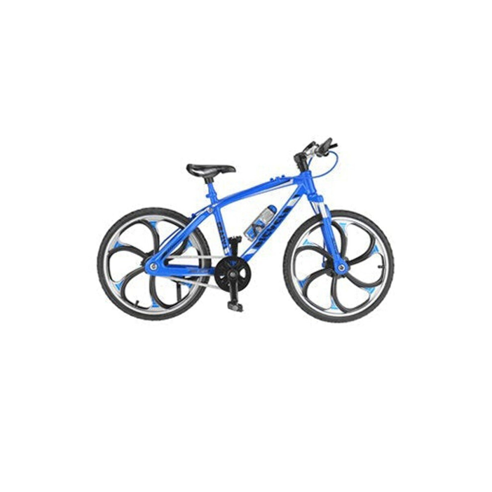 (Blue) 1:10 Mini Bike Model Openable Folding Mountain Bicycle Bend Racing Alloy Toys