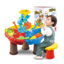 (Dolphin Round) 2 IN 1 Multi-style Summer Beach Sand Kids Play Water Digging Sandglass Play Sand Tool Set Toys for Kids Perfect Gift