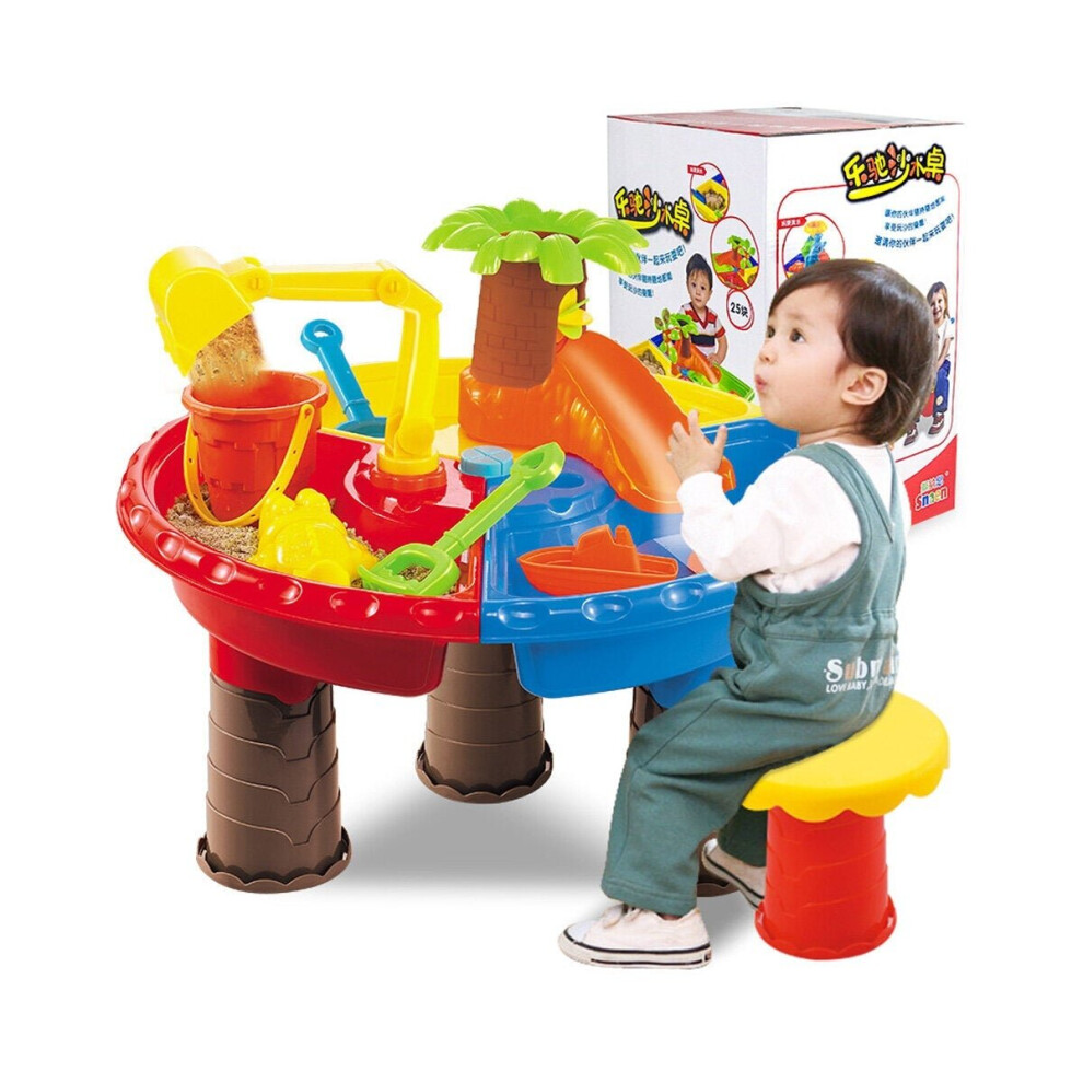 (Small Tree Round) 2 IN 1 Multi-style Summer Beach Sand Kids Play Water Digging Sandglass Play Sand Tool Set Toys for Kids Perfect Gift