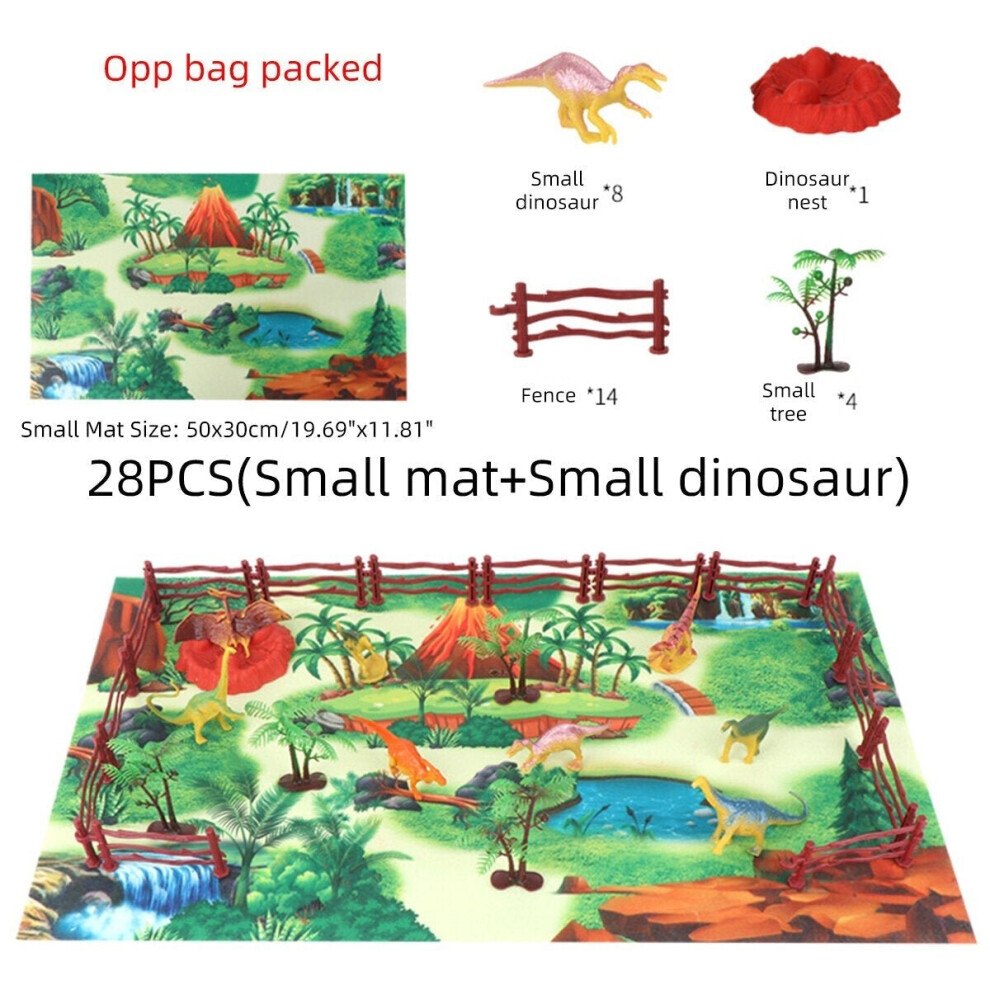 (28 Pcs) 28/33/34/63/65Pcs Multi-style Diecast Dinosaurs Model Play Set Educational Toy with Play Mat for Kids Christmas Birthday Party Gift