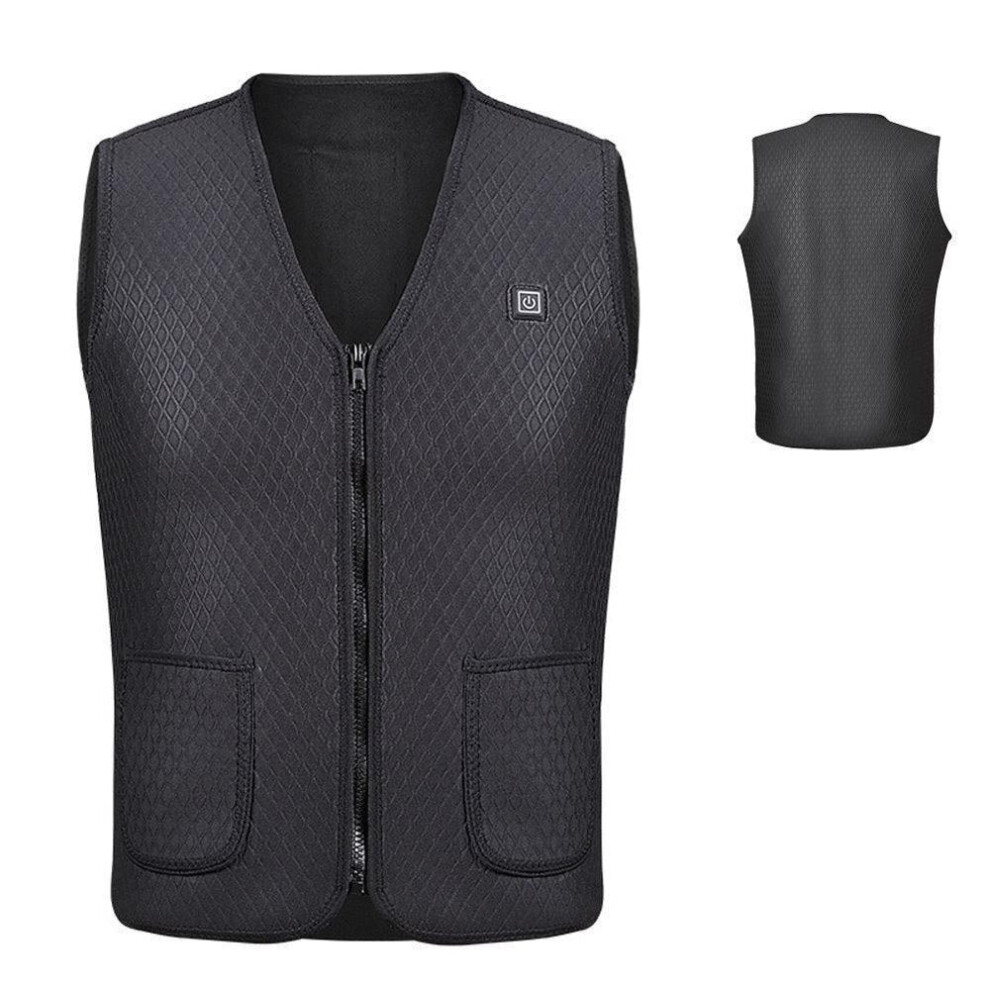 (style 1, L) Electric USB Heated Warm Vest Men Women Heating Coat Jacket Clothing