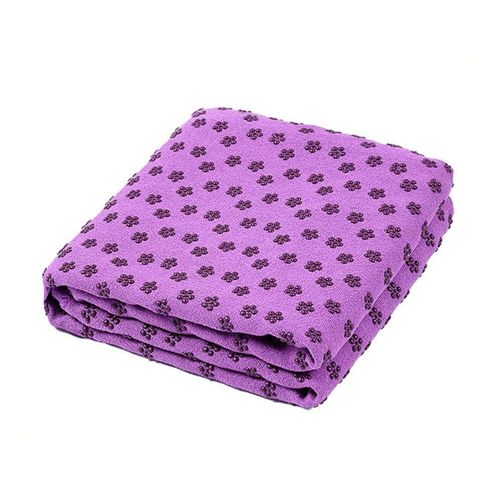 (Purple) Non Slip Yoga Anti Skid Microfiber Mat Cover Towel Size 183cm*61cm 72''x24'' Pilates Blankets
