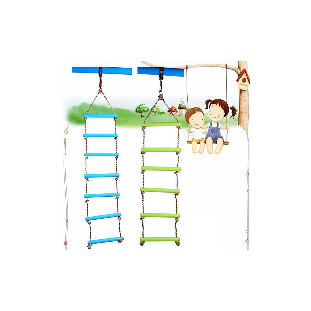 6 Rungs 2M PE Rope Children Toy Swing Max load 120KG Outdoor Indoor Plastic Ladder Rope Playground Games For Kids Climbing Rope Swing