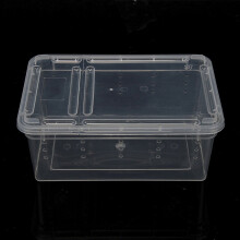 (White) Transparent Plastic Box Insect Reptile Transport Breeding Live Food Feeding Box Parts Storage Box