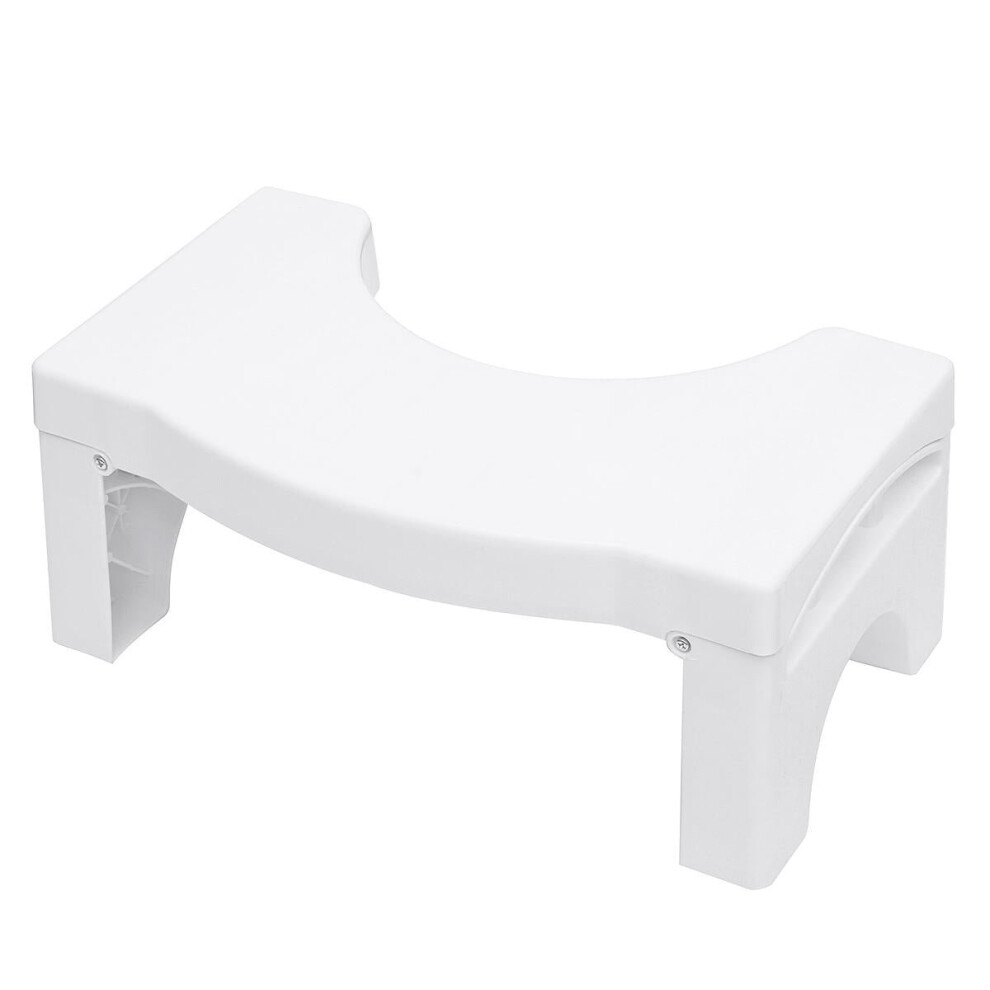 Greenzech Foldable Toilet Stool Potty Chair Plastic Non-Slip Bathroom White Sit Footstool Decorations