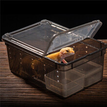 (Black) Transparent Plastic Box Insect Reptile Transport Breeding Live Food Feeding Box Parts Storage Box