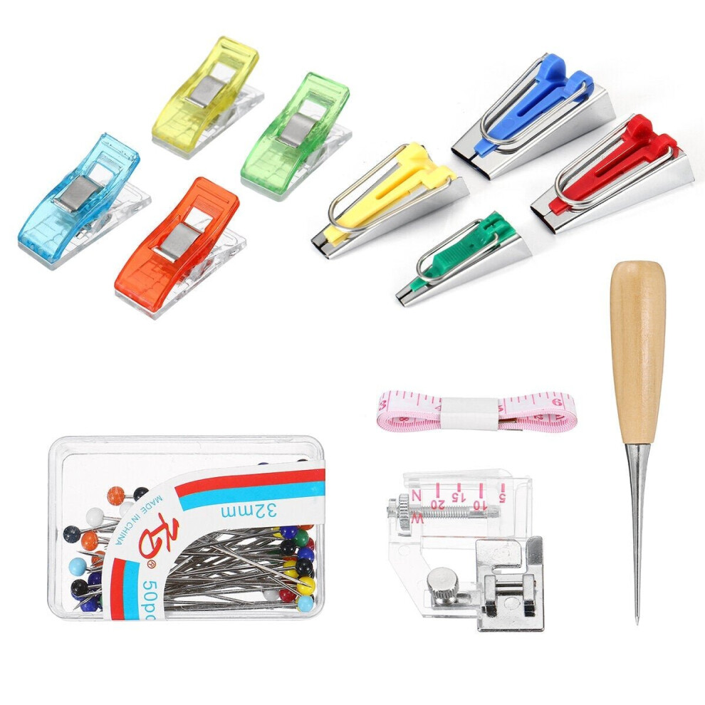 (12pcs) 1/12/13Pcs Fabric Bias Tape Maker Rotary Cutter Kit Sewing Quilting Awl Pin Binder Foot Tools Set