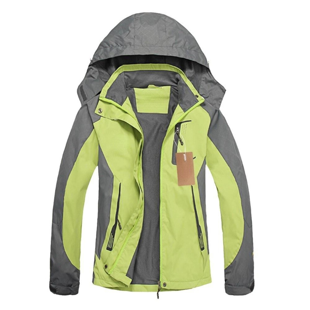 (Green, XL) Windproof Raincoat Sportswear Outdoor Hiking,Traveling Cycling Sports,Detachable Hooded Coat,for Women