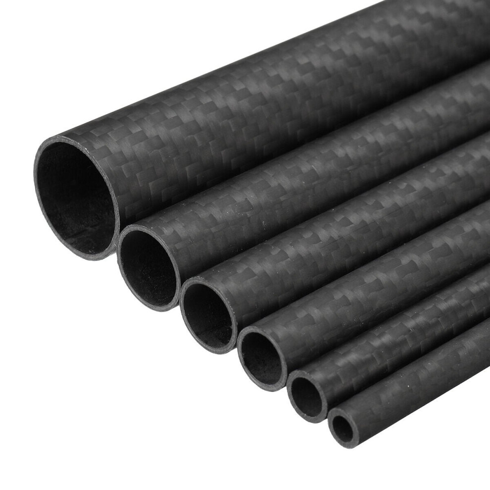 (8 x 6 mm) Dia 8-32mm Wall 1mm 3K Carbon Fiber Tube Pipe Glossy Wrapped for RC Air Model