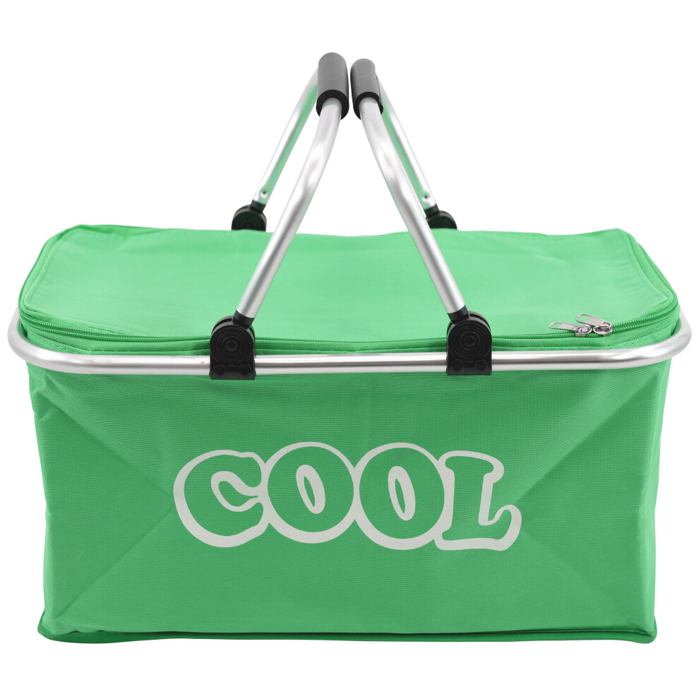 (Mint) GEEZY 35 L Insulated Folding Picnic Camping Shopping Bag Cooler Cool Basket Box Hamper