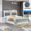 (Grey , King ) Ruby High Gloss Storage Bed with Bluetooth Speaker 1