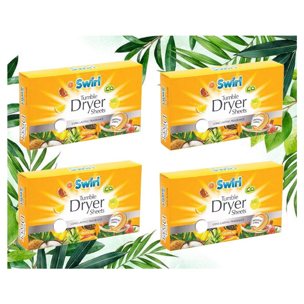 140 Swirl Tumble Dryer Sheets Tropical Fabric Conditioner Laundry Aid