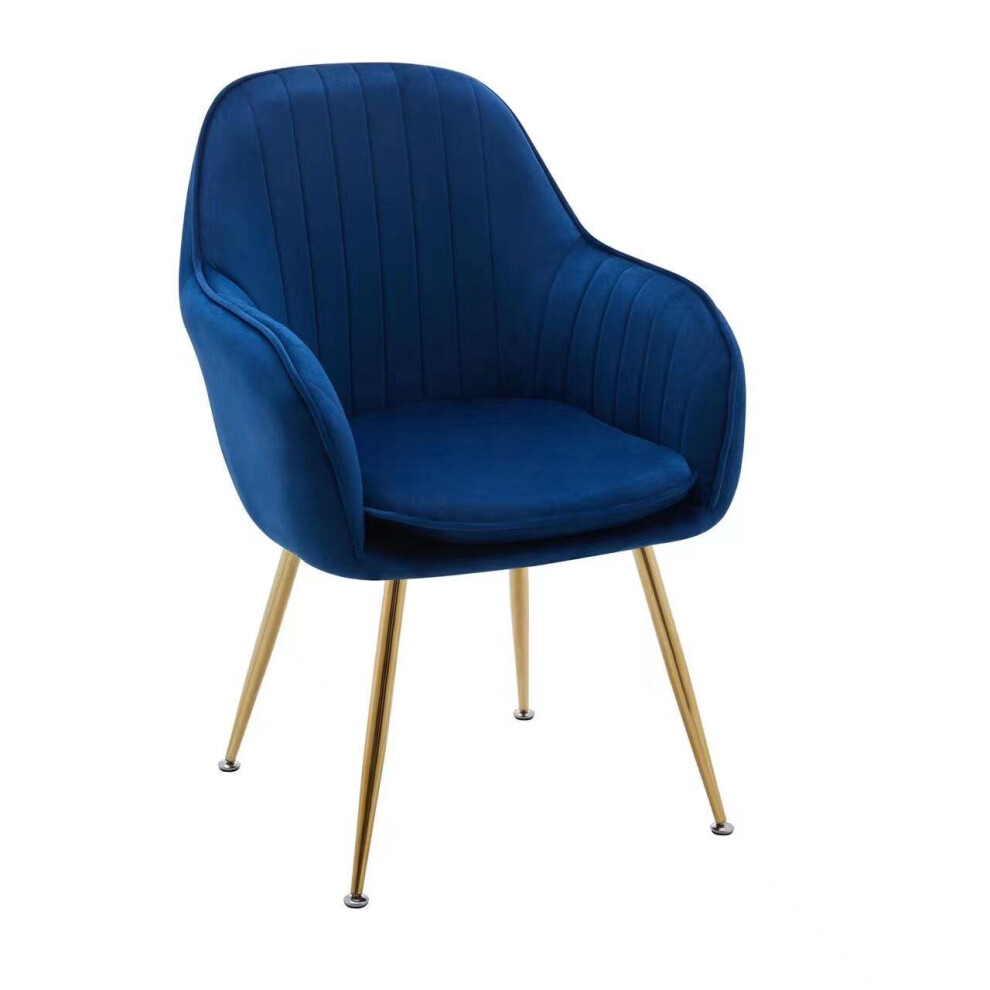 (Navy) Luxury French velvet Design dining chair T05